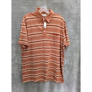 Mens Pocket Polo Shirt Large Pima Cotton Sporty Striped Casual‎ Golf Biz Casual